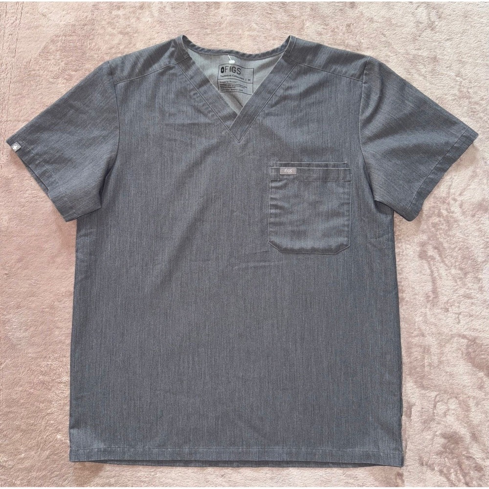Figs Catarina Top Women's Scrub V-neck Gray Size Medium